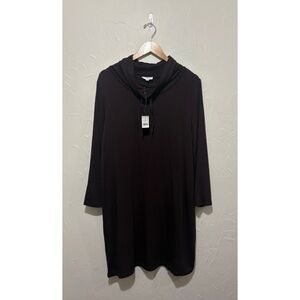 NWT Loft Lounge brown cowl-neck tunic length/mini dress (XL)